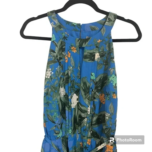 ASOS Oasis halter midi dress in blue floral - Picture 3 of 9